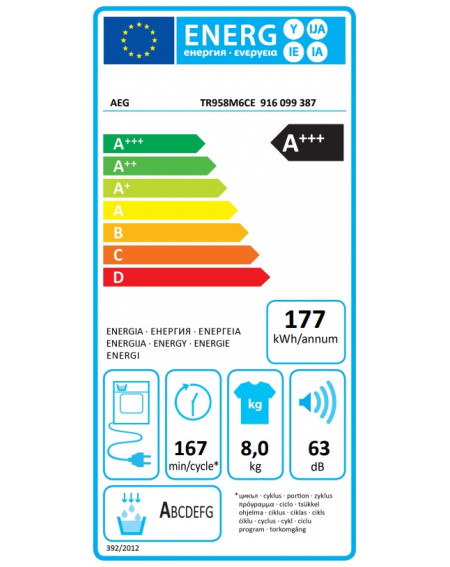 Džiovyklė AEG TR958M6CE